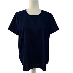 Loft Women's Short Sleeves Velvet Dark Teal Blouse Top Sz Medium